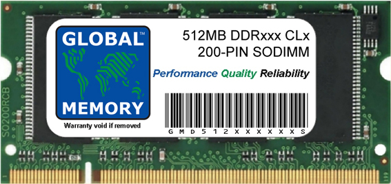 512MB DDR 266/333MHz 200-PIN SODIMM MEMORY RAM FOR SNOW IBOOK G4 (LATE 2003 - EARLY/LATE 2004 - MID 2005) & ALUMINIUM POWERBOOK G4 (EARLY/LATE 2003 - EARLY/LATE 2004 - EARLY 2005, DOUBLE LAYER SD DDR Version)